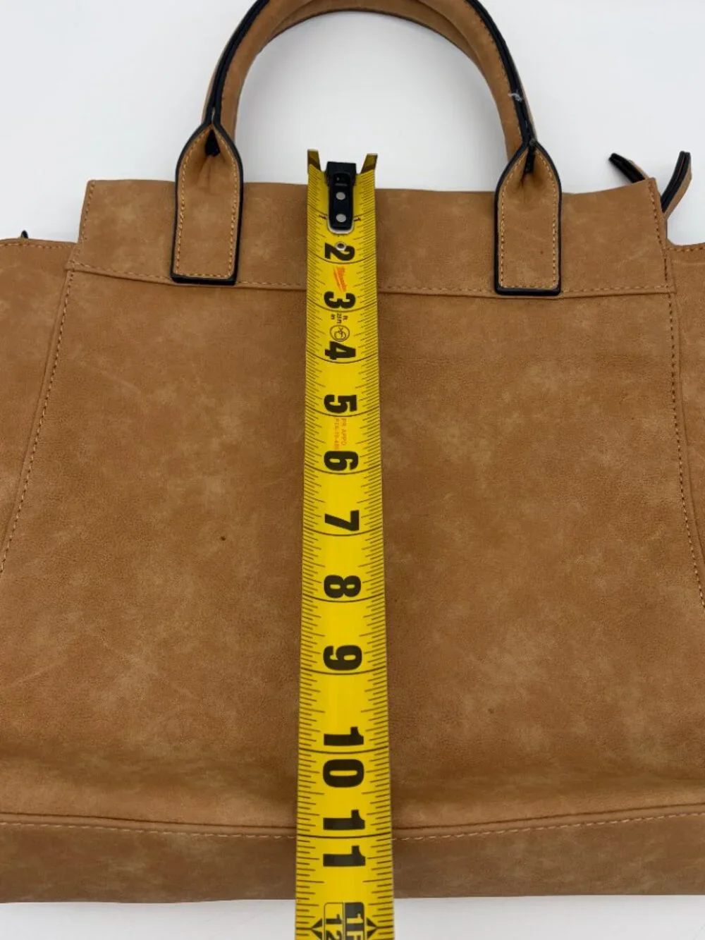 Violet Ray NY Multi-Zip Satchel Shoulder Bag - Light Brown.Elegant Everyday Tote